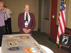 Jack Goetz with the signed wing panel.