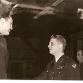 Lt Siguard Thompson receiving the air medal from COL Smith