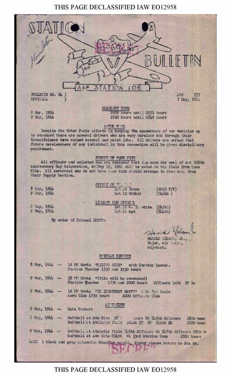 Station Bulletin# 64, 7 MAY 1944