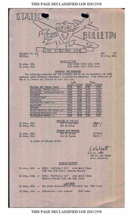 Station Bulletin# 81, 10 JUNE 1944