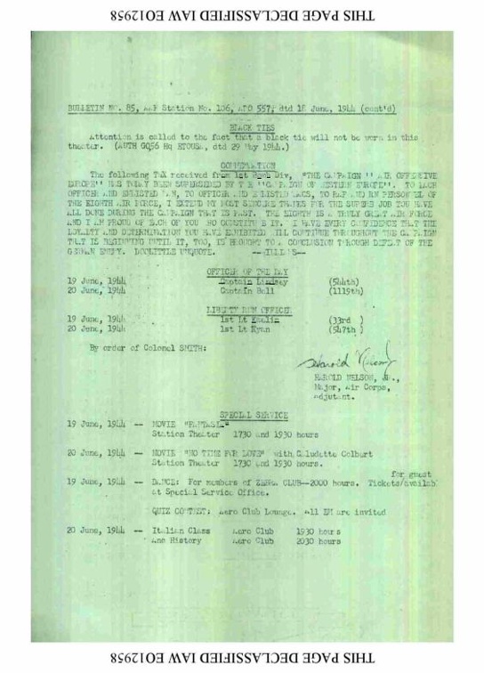 Station Bulletin# 85, 18 JUNE 1944 Page 2