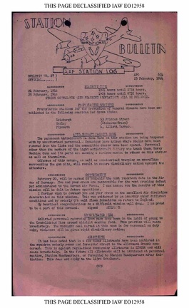 Station Bulletin# 27, 23 FEBRUARY 1944 Page 1