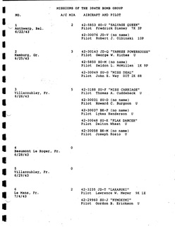 384th BG Missions, Page 1
