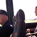Bill O'Leary and Frank Alfter on the bus leaving the 'Bone Yard'