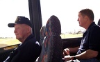 Bill O'Leary and Frank Alfter on the bus leaving the 'Bone Yard'
