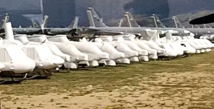 Helicopters in storage