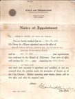 Notice of Appointment, 1938