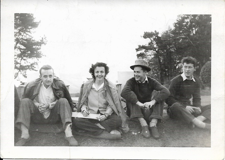 Cathy and Three Flak Happy Joes, Gene R. Goodrick on Cathy's left, front.jpg