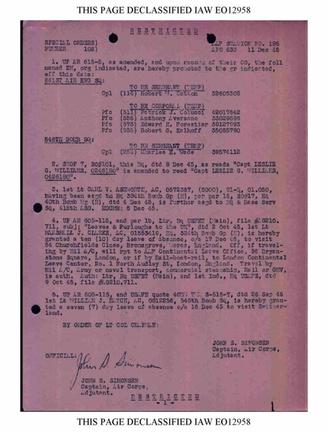SO 102 11 DECEMBER 1945
