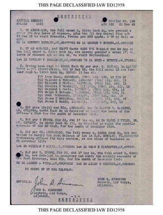 SO 110 21 DECEMBER 1945