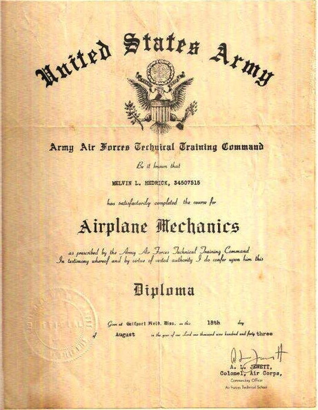 Melvin Hedrick Training Command Diploma.jpg