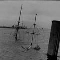 Harbor with sunken ships