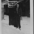 Woman in front of American Red Cross Aero Club