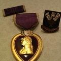 Charles Eyre purple heart ribbon and medal and service insignia