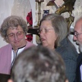 Jeanie Guilmet, Linda and Vic Fayers-Hallin in St James for services.JPG