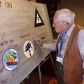 Vanny Squier signing the wing panel.