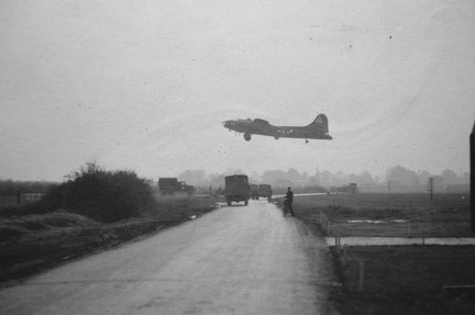 B-17 take off over the Brigstock road