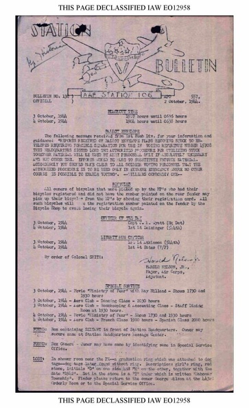 Station Bulletin# 138 2 OCTOBER 1944 Page 1