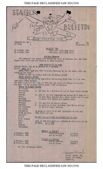 Station Bulletin# 143 12 OCTOBER 1944 Page 1