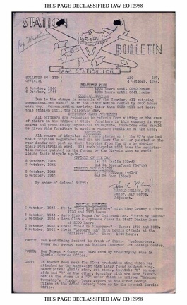 Station Bulletin# 139 4 OCTOBER 1944