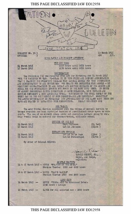 Station Bulletin# 36, 13 MARCH 1945