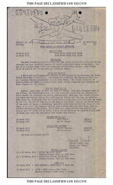 Station Bulletin# 35 11 MARCH 1945