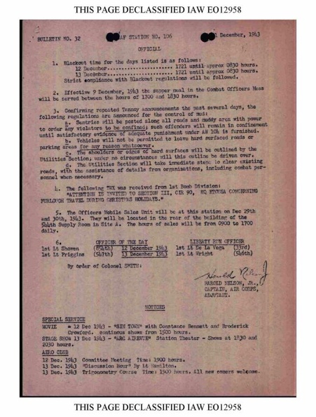 Bulletin# 32, 11 DECEMBER 1943
