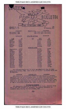 Station Bulletin# 25, 19 FEBRUARY 1944 Page 1