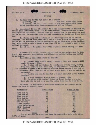 Station Bulletin# 6, 12 JANUARY 1944 Page 1