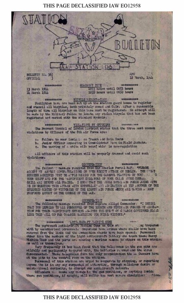 Station Bulletin# 36, 12 MARCH 1944 Page 1