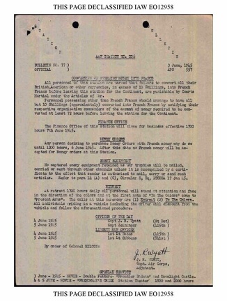 BULLETIN# 77, 3 JUNE 1945
