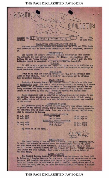 BULLETIN# 13, 18 JULY 1945