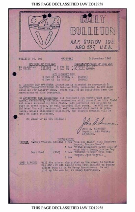 BULLETIN# 101, 5 NOVEMBER 1945