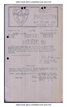 BULLETIN# 106, 10 NOVEMBER 1945