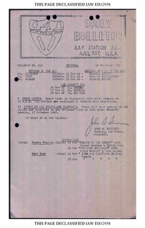 BULLETIN# 112, 16 NOVEMBER 1945