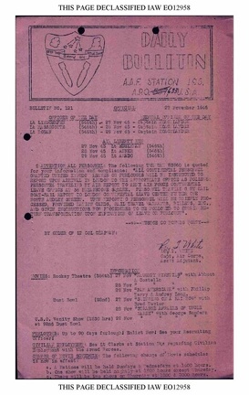 BULLETIN# 121, 27 NOVEMBER 1945