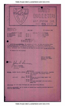 BULLETIN# 122, 28 NOVEMBER 1945 CORRECTED COPY