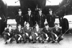 George Keck Crew, First Air Medal, in front of Snuffy (I)