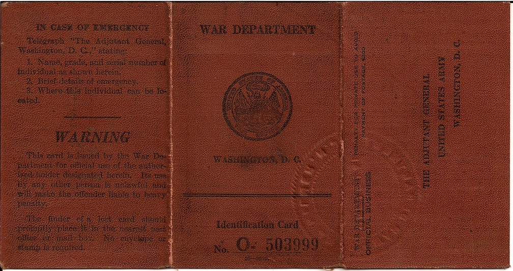 George Vest I D Card cover