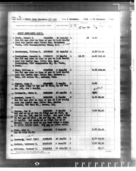 384th Wartime Documents / Unit Personnel Rosters / 546th BS Rosters ...