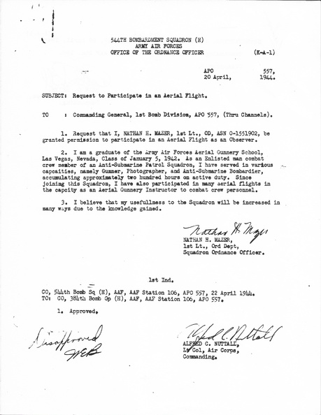 1944-04-20 Request To Participate in Aerial Flight.jpg