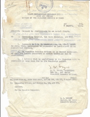 1944-08-08 Request To Participate in Aerial Flight