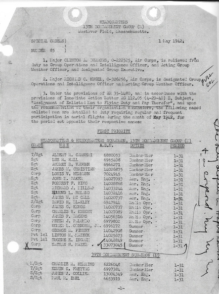 1942-05-01, Corporal Mazer, Assignment to Flying Duty, 13 BG, H&H SQ.jpg