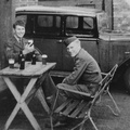 Two unidentified sergeants outside a pub