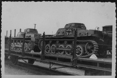 Panzer I light tanks on flat car