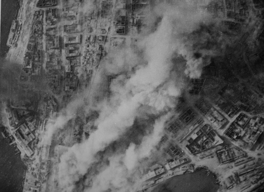 Luftwaffe strike photo of a port city