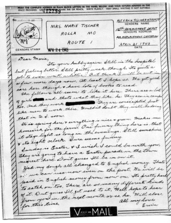 21 April, 1943 V-Mail #2