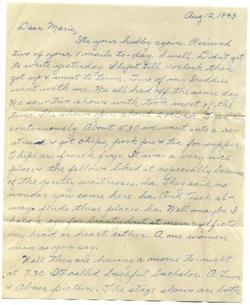 12 August 1943 Letter