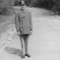 Lt. Leif R. Ostnes on path at Grafton Underwood