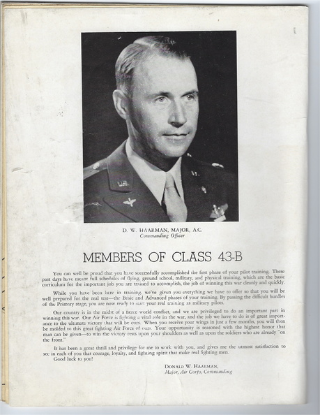 Class of 43-B Commanding Officer D.W. Haarman, Major A.C